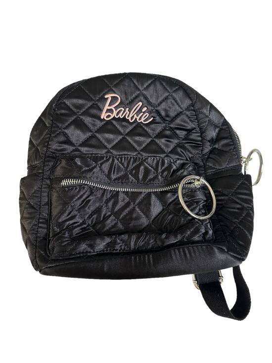 Missguided x Barbie Handbags - Missguided x Barbie Black Satin Backpack